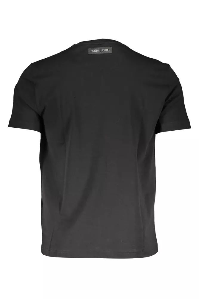 Plein Sport – Schickes schwarzes T-Shirt aus Baumwolle mit Rundhalsausschnitt und Logo-Print