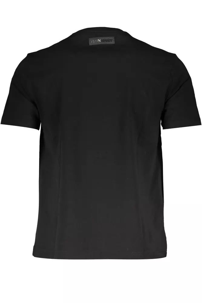 Plein Sport – Schickes, schwarzes T-Shirt mit Rundhalsausschnitt und Aufdruck