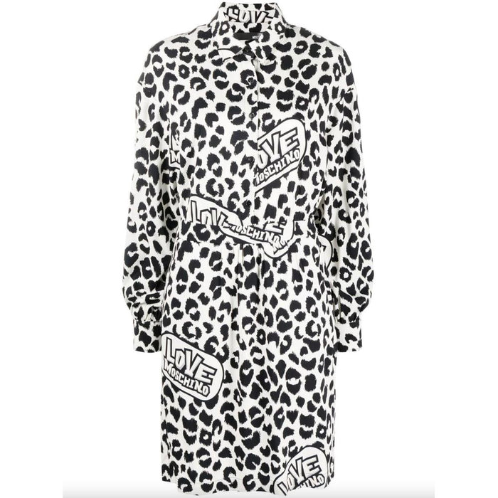 Love Moschino – Schickes, einfarbiges Kleid mit Leopardenmuster