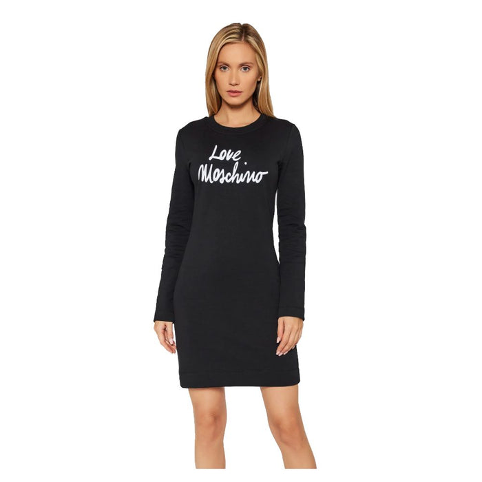 Love Moschino – Schickes Kleid aus Baumwollmischung mit geprägtem Logo