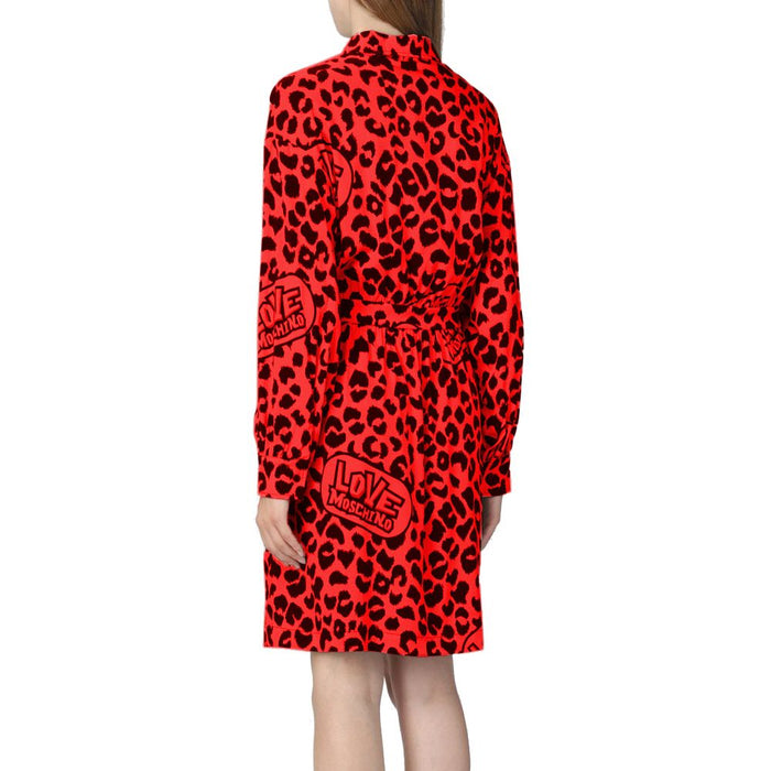 Love Moschino – Elegantes Kleid aus Viskosemischung mit Leopardenmuster
