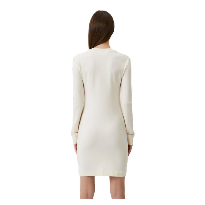 Love Moschino – Schickes weißes Kleid aus Baumwollmischung mit Logo-Akzent