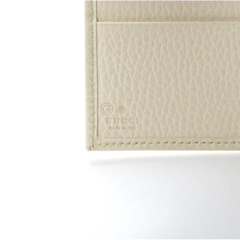 Gucci – Elegante, zweifach gefaltete Geldbörse aus elfenbeinfarbenem Leder