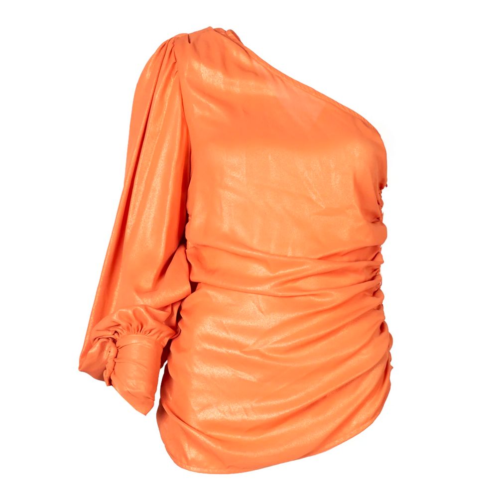 PINKO Schicke orange laminierte Bluse