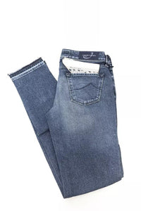 Jacob Cohen Schicke Slim-Fit-Jeans mit Stickerei und Fransensaum