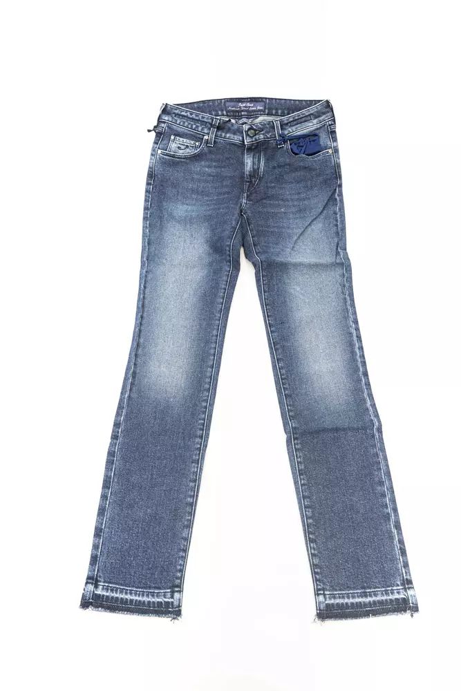 Jacob Cohen Schicke Slim-Fit-Jeans mit Stickerei und Fransensaum