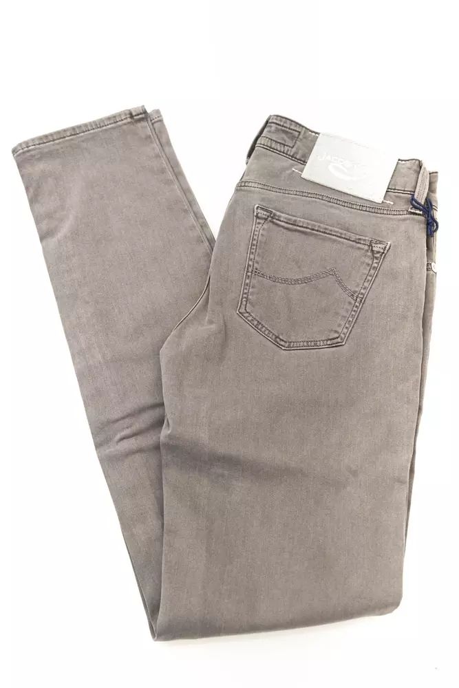 Jacob Cohen Schicke, Vintage-inspirierte, graue 5-Pocket-Jeans
