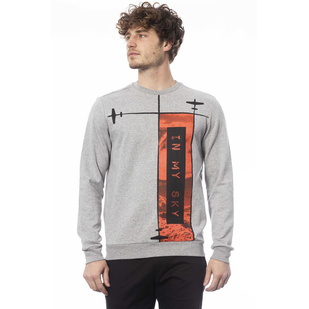Trussardi Elegantes graues Strick-Sweatshirt mit Frontprint