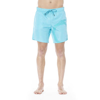 Trussardi Beachwear Light Blue Polyester Swimwear