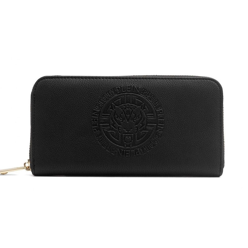 Plein Sport – Elegante schwarze Geldbörse mit Reißverschluss und Logo
