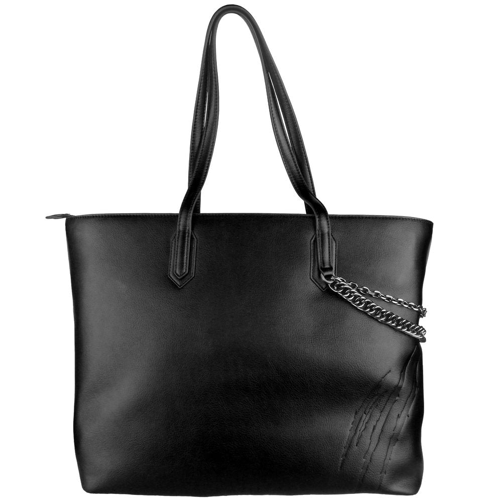 Plein Sport Chic – Shopper-Tasche aus schwarzem Ökoleder