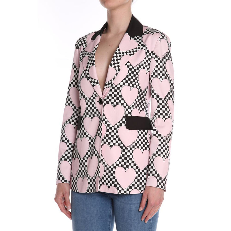 Love Moschino – Schicke rosa Jacke mit kontrastierenden Details