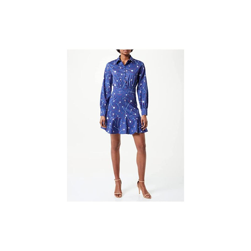 Love Moschino – Schickes Baumwollkleid mit Hemdkragen und abstraktem Print