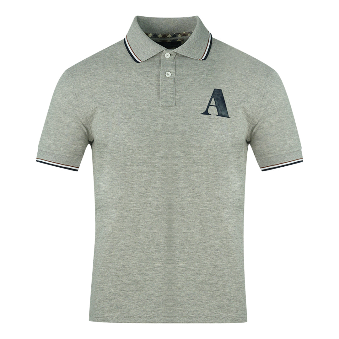 Aquascutum Mens Polo Shirt Qmp010 94 Grey