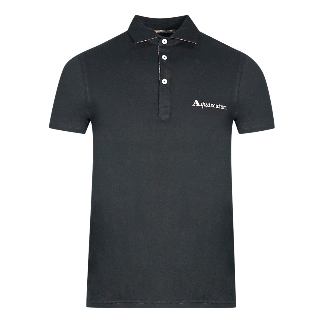 Aquascutum Mens Qmp021 99 Polo Shirt Black