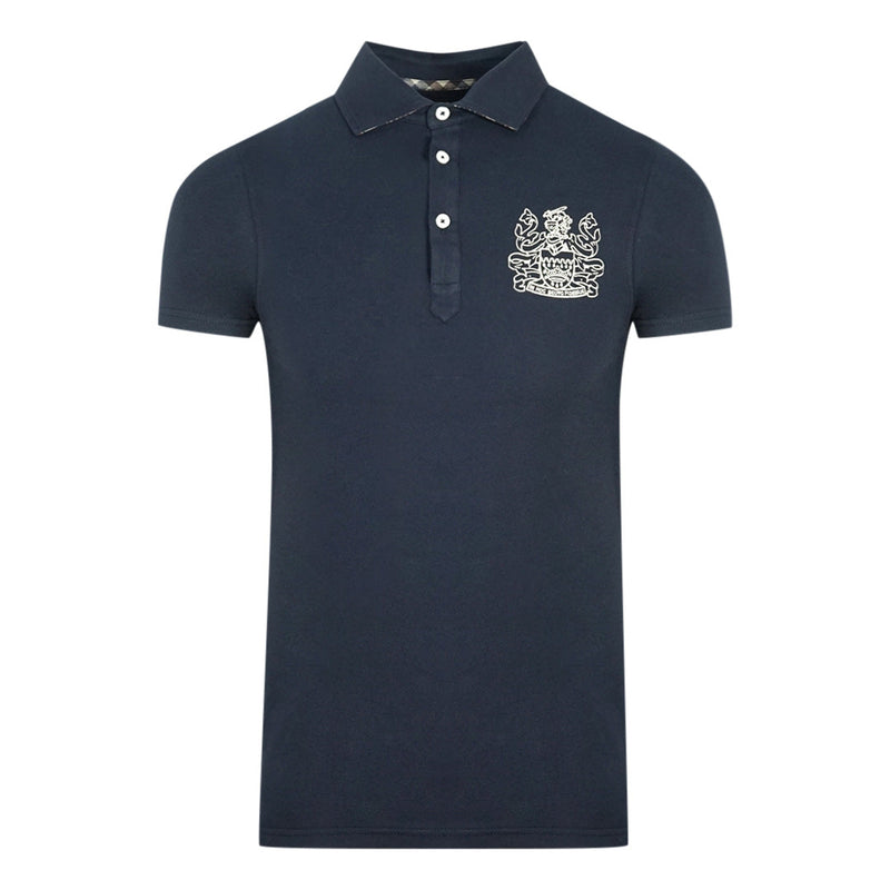 Aquascutum Mens Qmp026 85 Polo Shirt Navy Blue