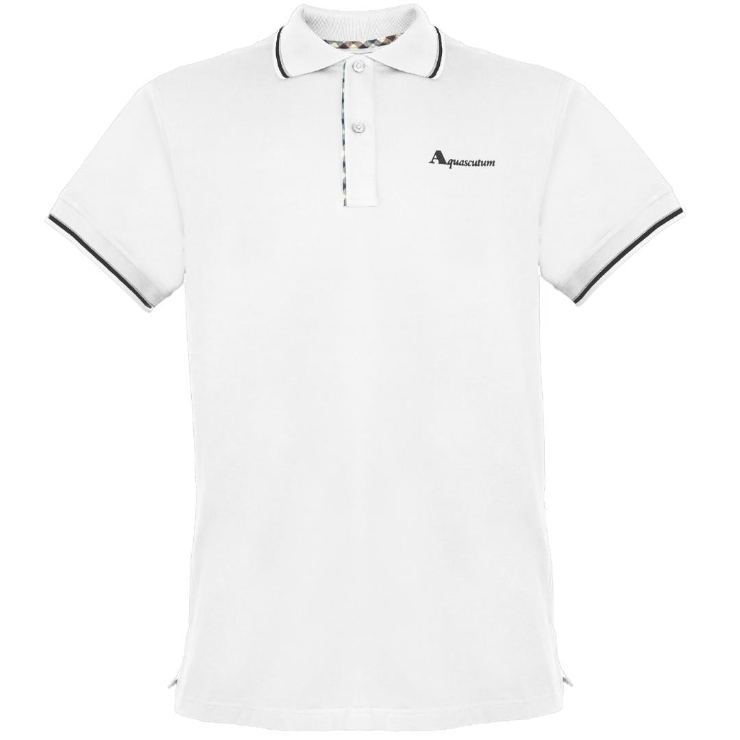 Aquascutum Mens Polo Shirt Qmp028 01 White