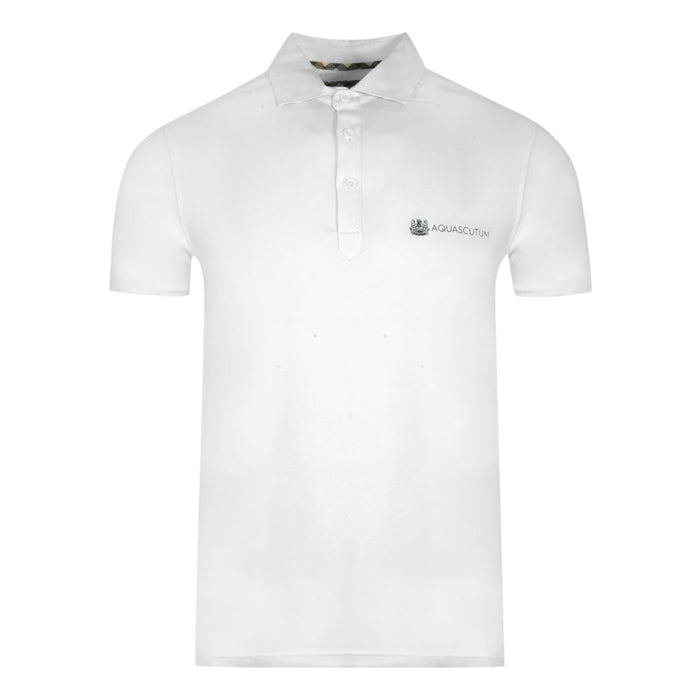 Aquascutum Mens Qmp040 01 Polo Shirt White