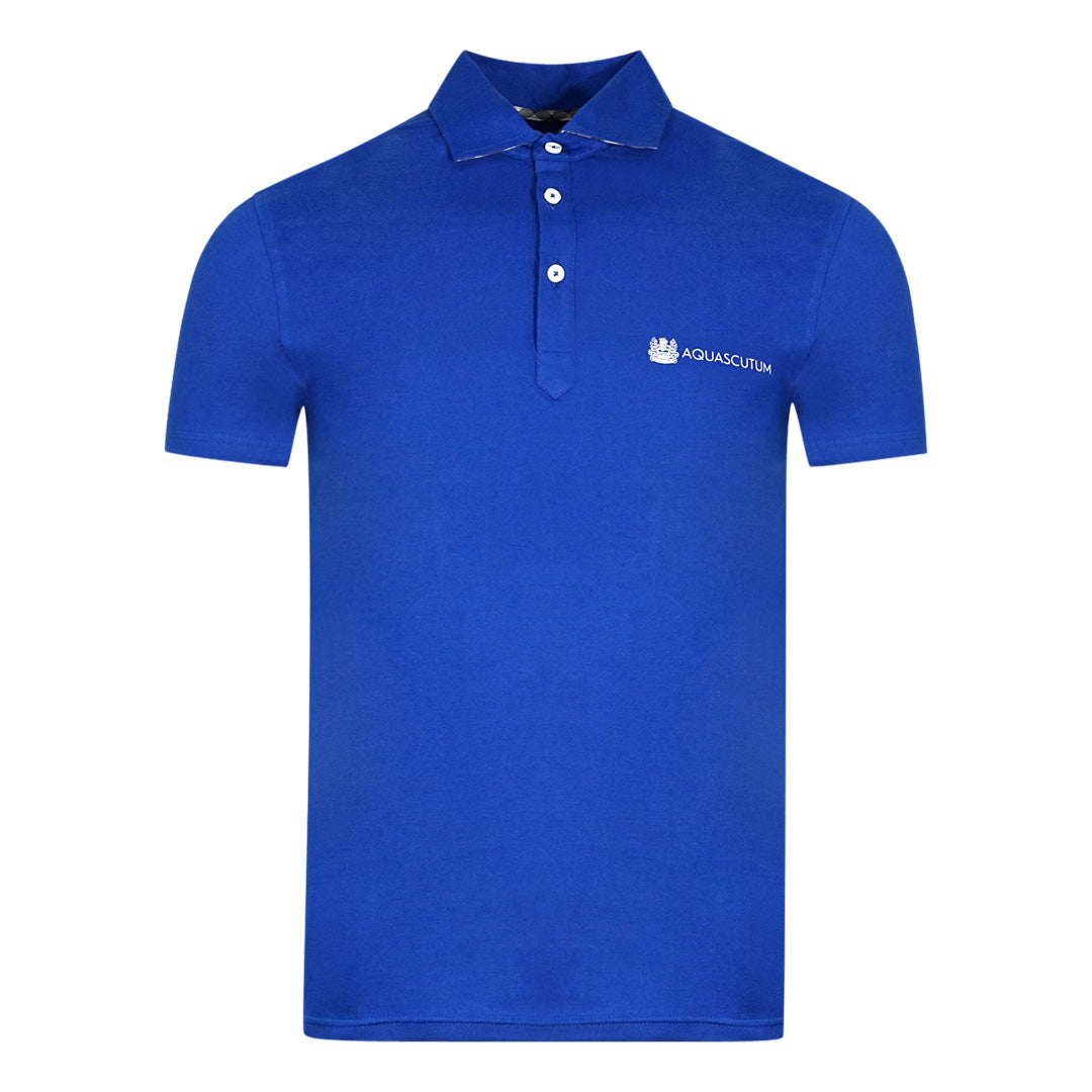 Aquascutum Mens Qmp040 81 Polo Shirt Blue