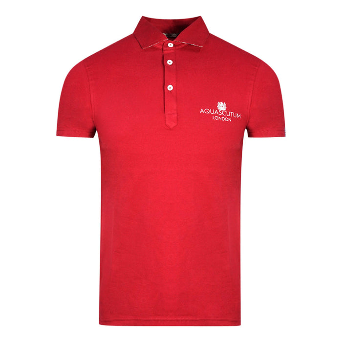 Aquascutum Mens Qmp041 32 Polo Shirt Red
