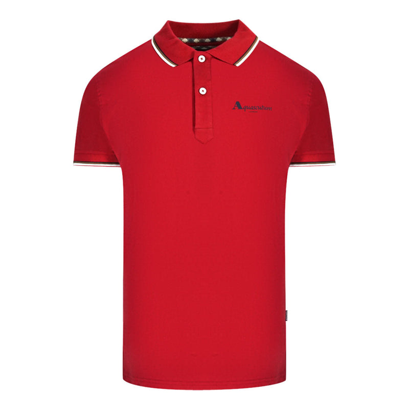 Aquascutum Mens Qmp051 52 Polo Shirt Red