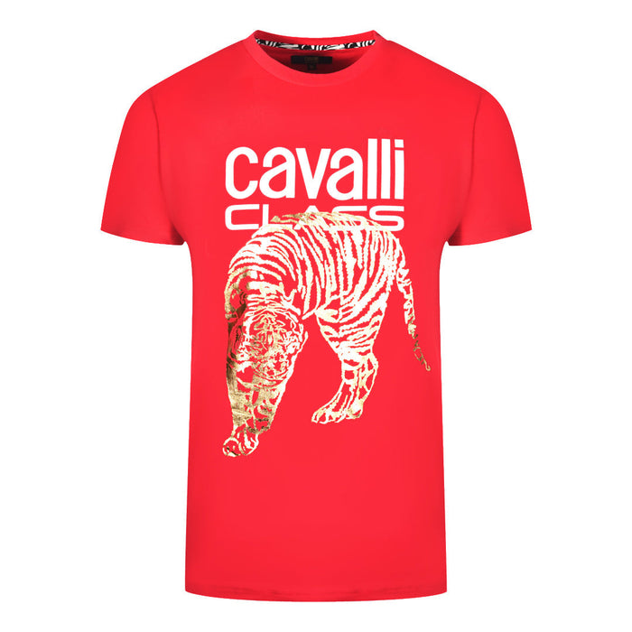 Cavalli Class Herren Qxt61I Jd060 02000 T-Shirt rot