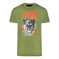 Cavalli Class Mens Qxt61J Jd060 04050 T Shirt Green