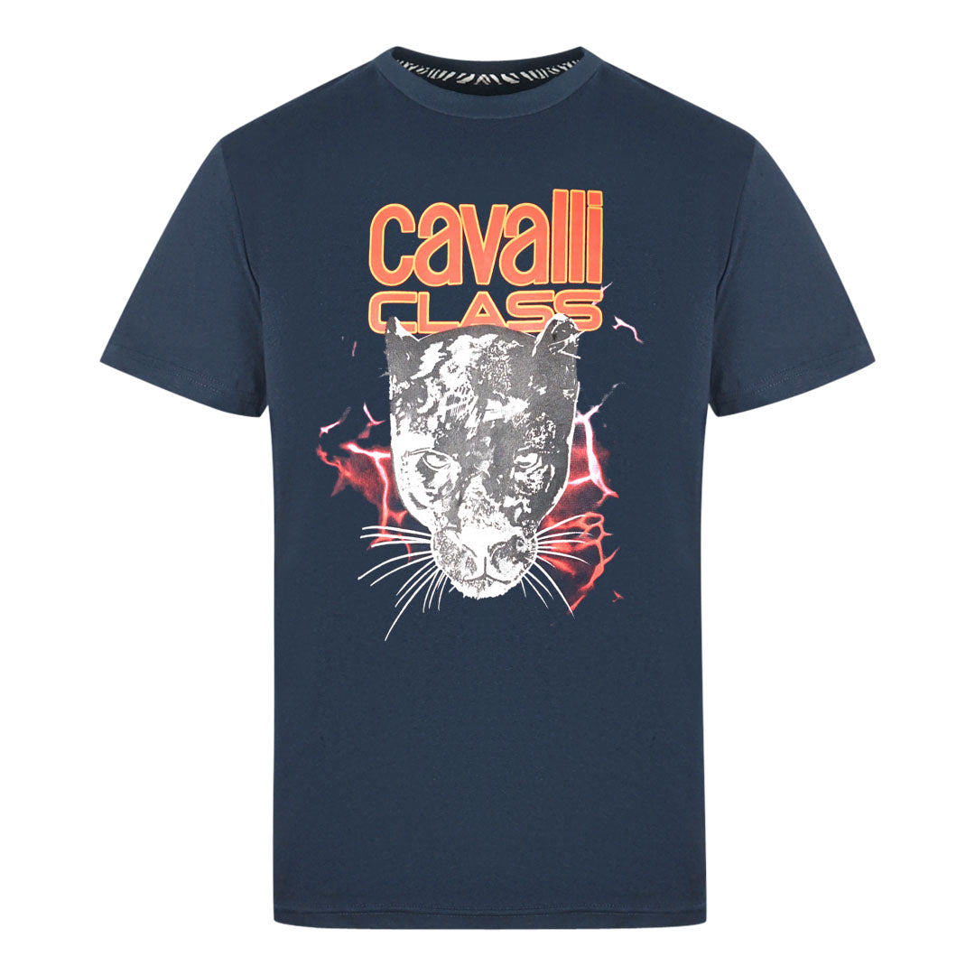 Cavalli Class Herren Qxt61J Jd060 04926 T-Shirt Marine