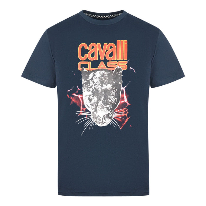 Cavalli Class Herren Qxt61J Jd060 04926 T-Shirt Marine