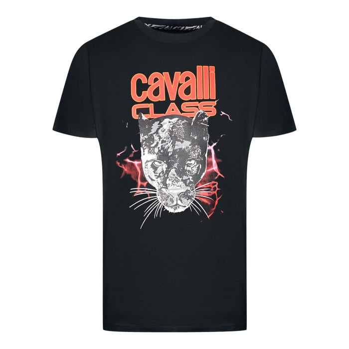 Cavalli Class QXT61J JD060 05051 Schwarzes T-Shirt