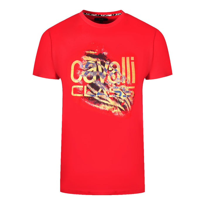 Cavalli Class QXT61P JD060 02000 Rotes T-Shirt