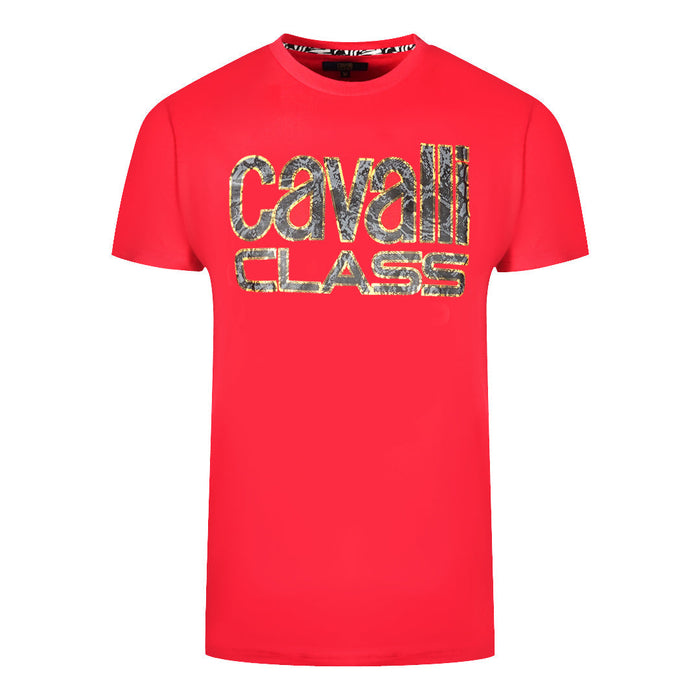 Cavalli Class Herren Qxt61Q Jd060 02000 T-Shirt rot