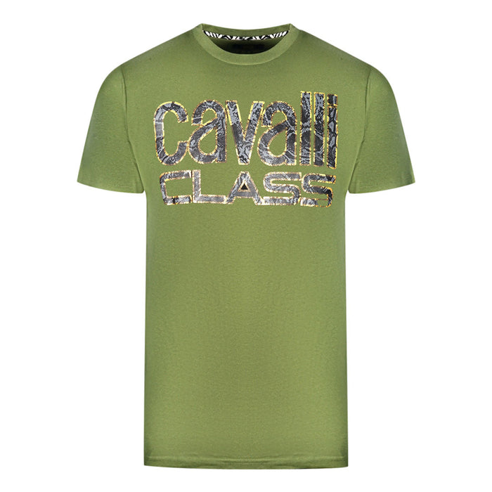 Cavalli Class Herren Qxt61Q Jd060 04050 T-Shirt grün