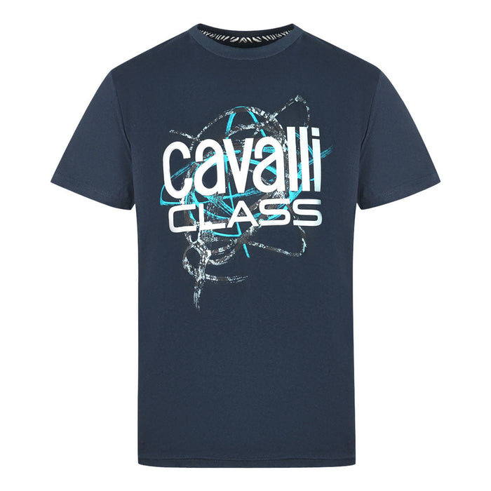Cavalli Class Herren Qxt61R Jd060 04926 T-Shirt, Marineblau
