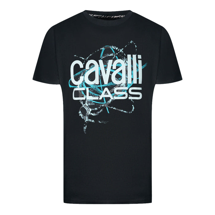 Cavalli Class Herren Qxt61R Jd060 05051 T-Shirt Schwarz