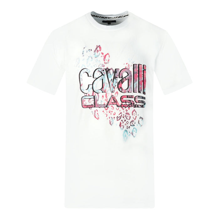 Cavalli Class Herren Qxt61T Jd060 00053 T-Shirt Weiß