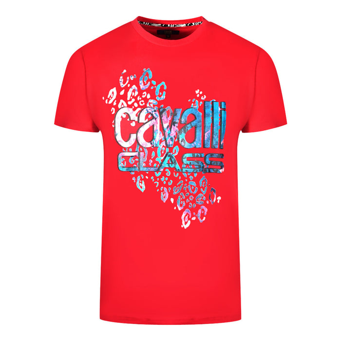 Cavalli Class QXT61T JD060 02000 Rotes T-Shirt