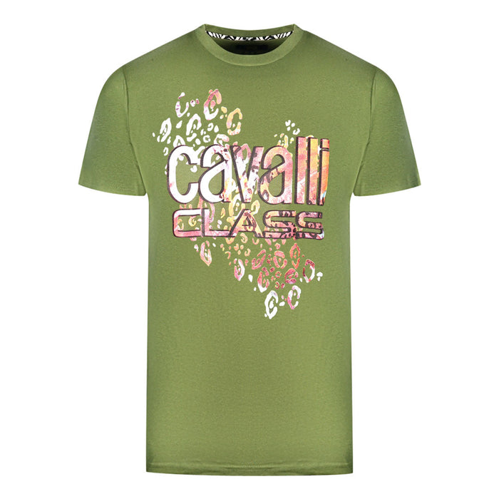Cavalli Class Mens Qxt61T Jd060 04050 T Shirt Green