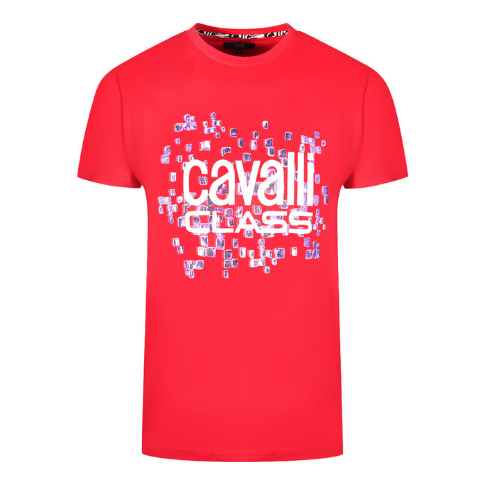 Cavalli Class Herren Qxt61U Jd060 02000 T-Shirt rot