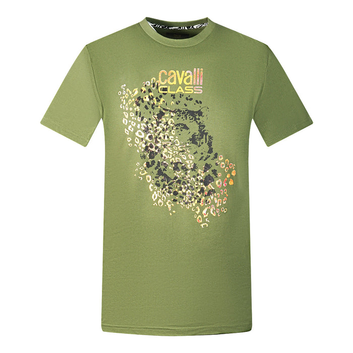 Cavalli Class Herren Qxt61V Jd060 04050 T-Shirt grün