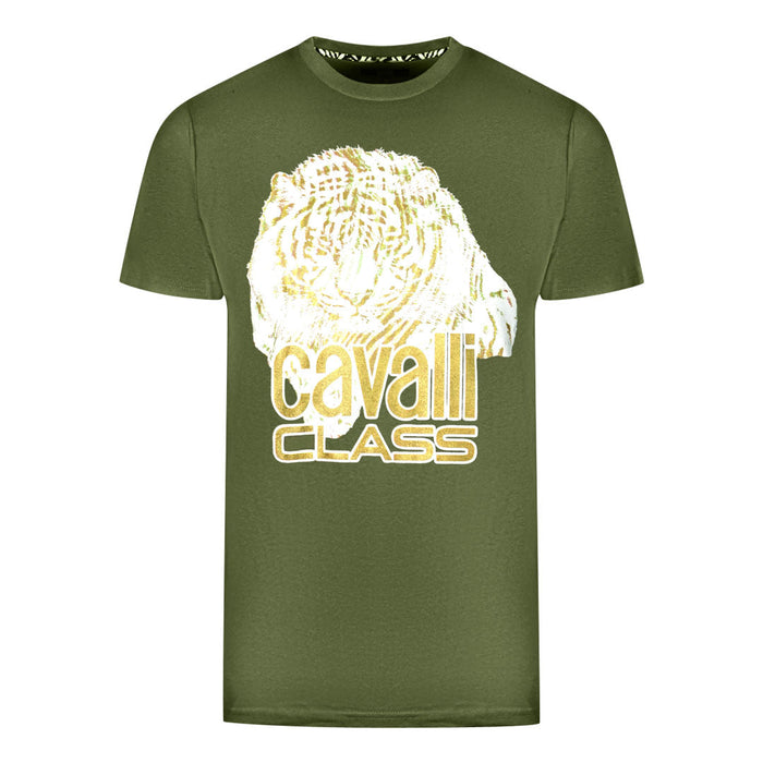 Cavalli Class Mens Qxt61W Jd060 04050 T Shirt Green