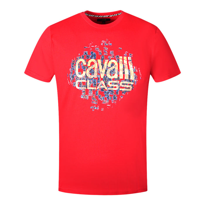Cavalli Class Herren Qxt61X Jd060 02000 T-Shirt rot