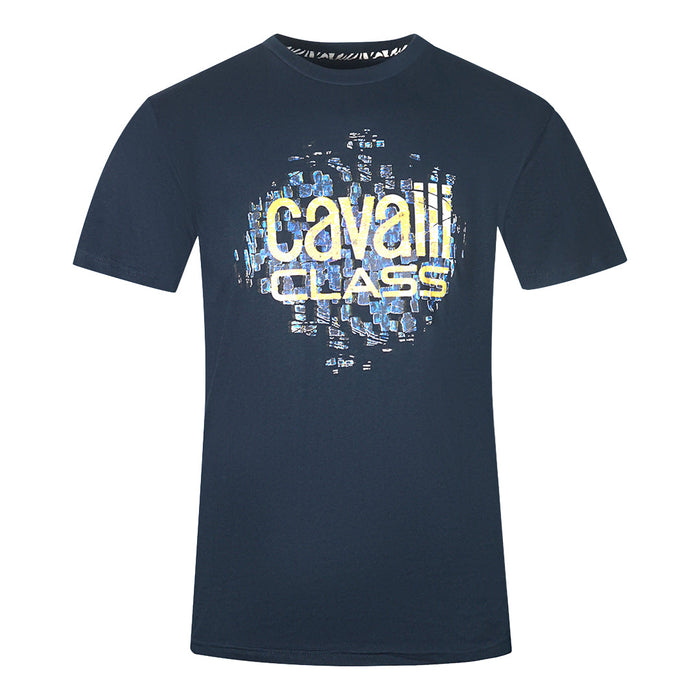 Cavalli Class QXT61X JD060 04926 Marineblaues T-Shirt
