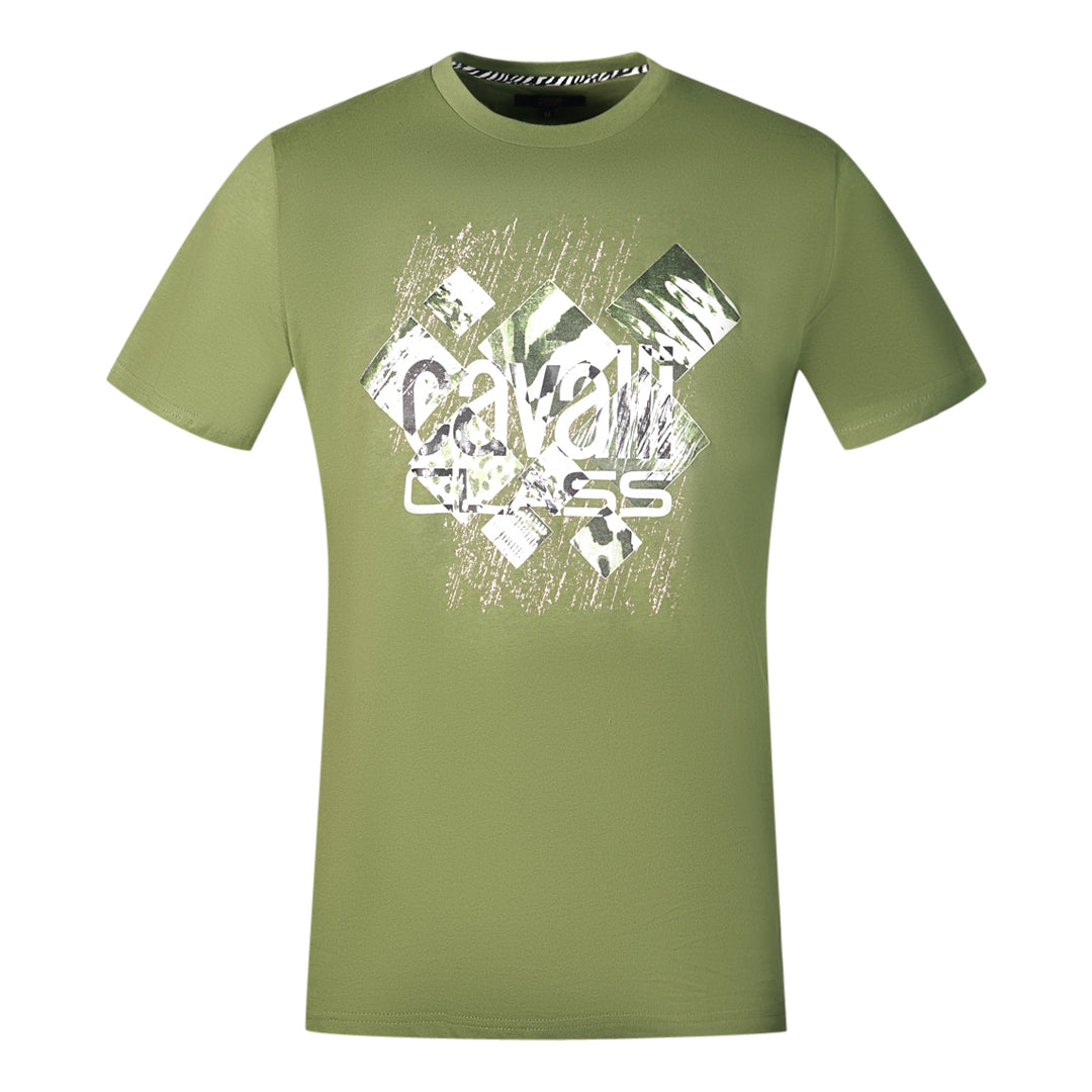 Cavalli Class Herren Qxt61Z Jd060 04050 T-Shirt grün