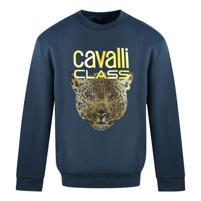 Roberto Cavalli Mens Qxt66B Cf062 Sweater Navy