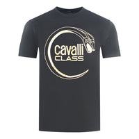 Cavalli Class Herren Rxt60B Jd060 05051 T-Shirt Schwarz