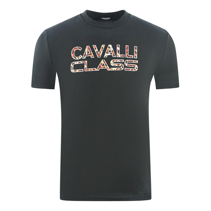 Cavalli Class Herren Rxt60I Jd060 05051 T-Shirt Schwarz