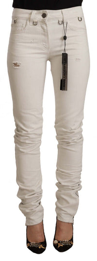 Karl Lagerfeld – Schicke Slim-Fit-Jeans mit mittelhoher Taille in Weiß