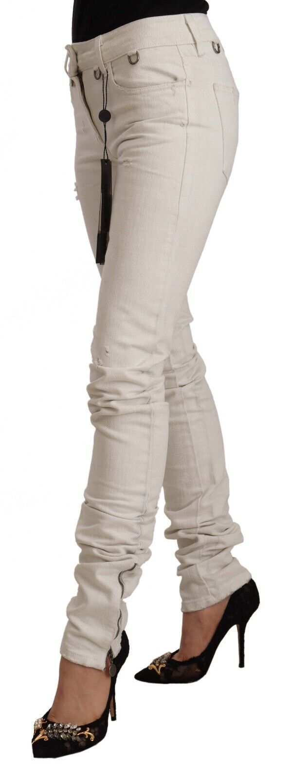 Karl Lagerfeld – Schicke Slim-Fit-Jeans mit mittelhoher Taille in Weiß