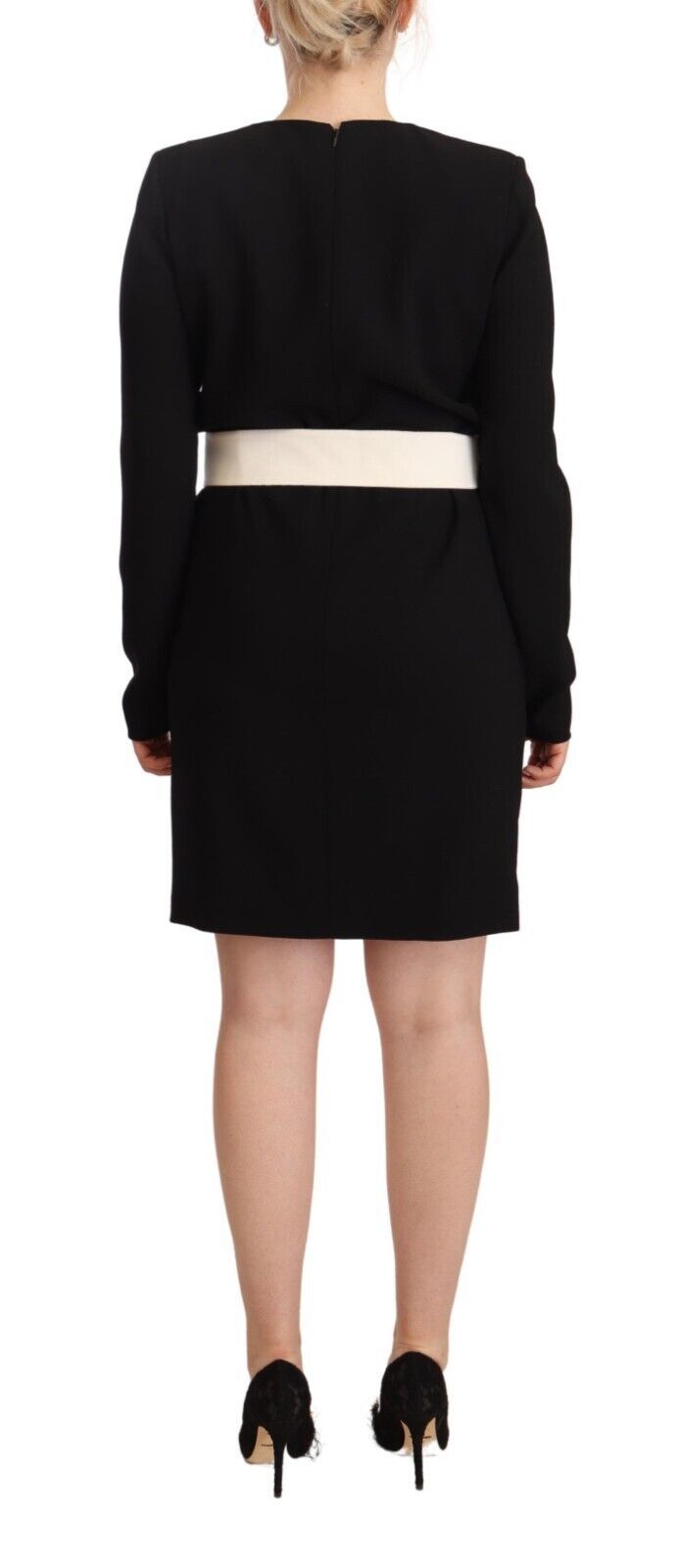 Givenchy Elegantes schwarzes Minikleid aus Wolle mit Gürtel